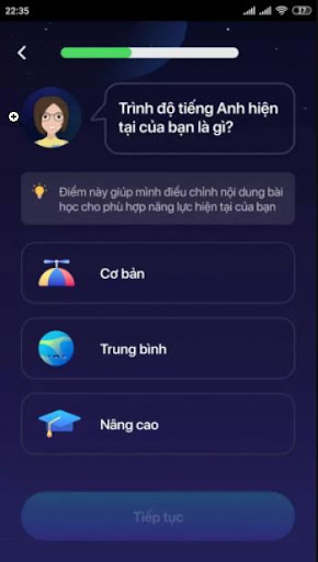 Chọn trình độ của bạn 